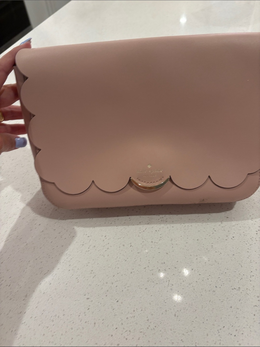 kate spade scalloped flap crossbody bag - blush